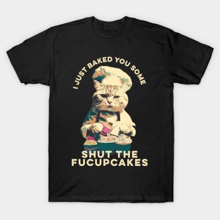 Fucupcakes - Retro Cat T-Shirt